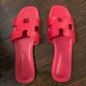 H inspired sandals